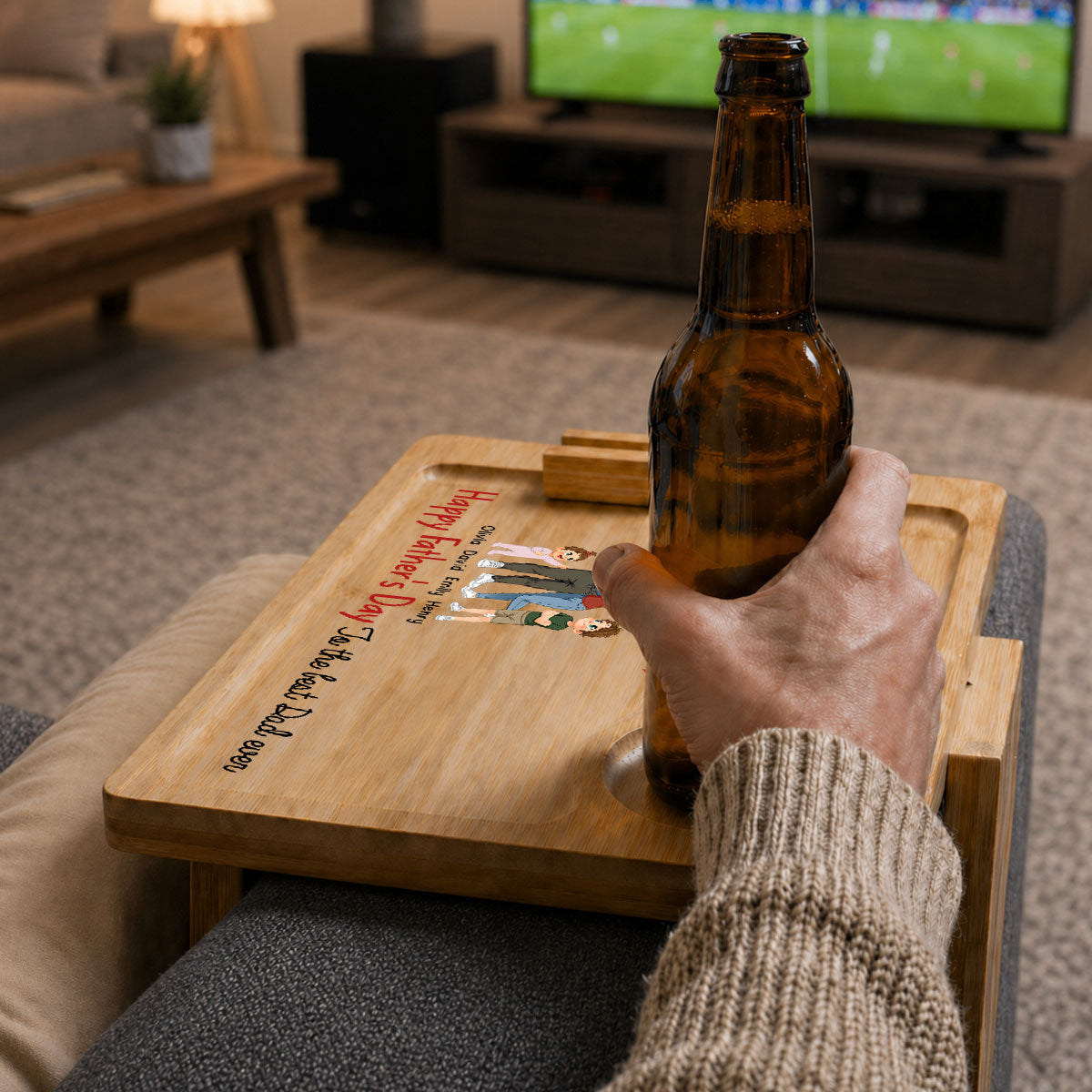 Without You I Cannot Handle This Parenting Thing - Personalized Wooden Couch Arm Table