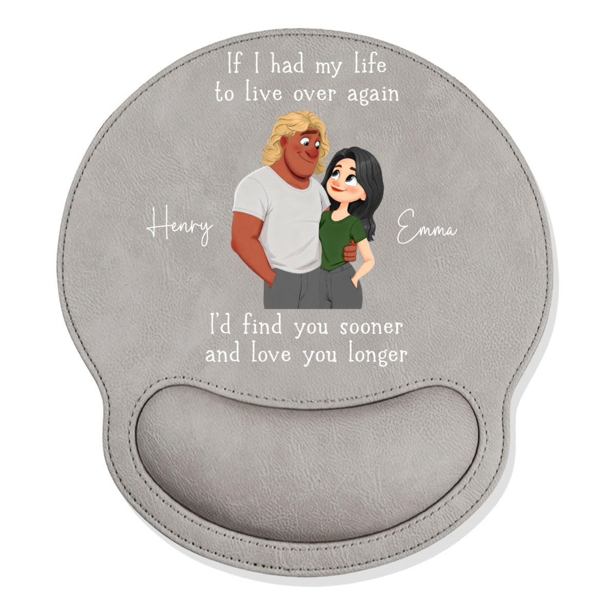 Love You So Much - Personalized Leather Mouse Pad