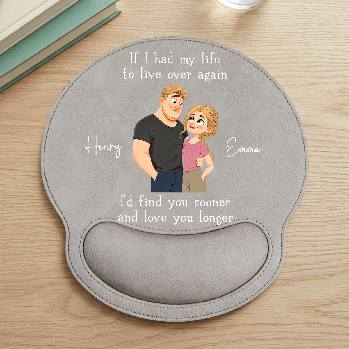 Love You So Much - Personalized Leather Mouse Pad