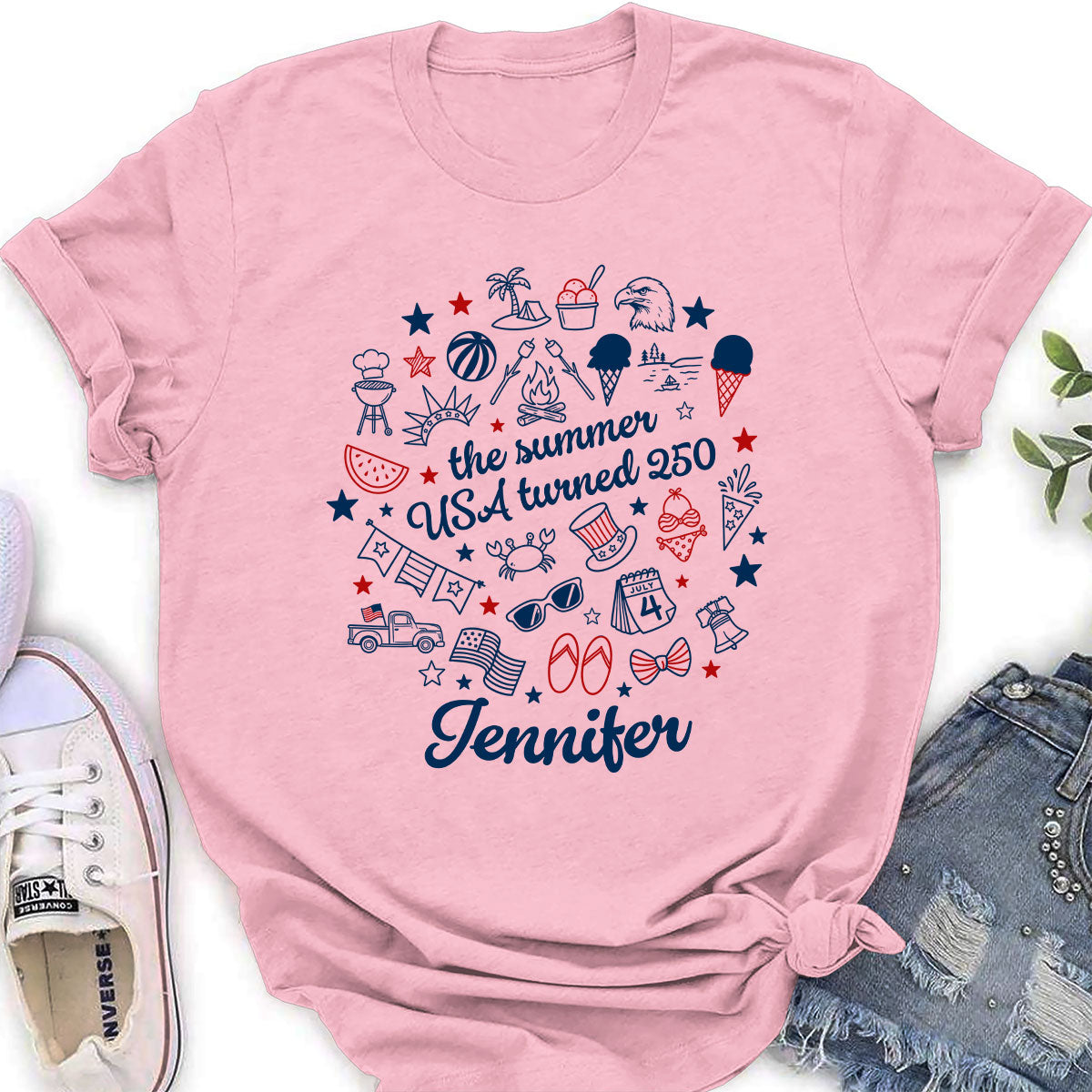 Custom Christmas & Birthday Keepsake Gift • Stars Stripes And Summer - Personalized Shirt