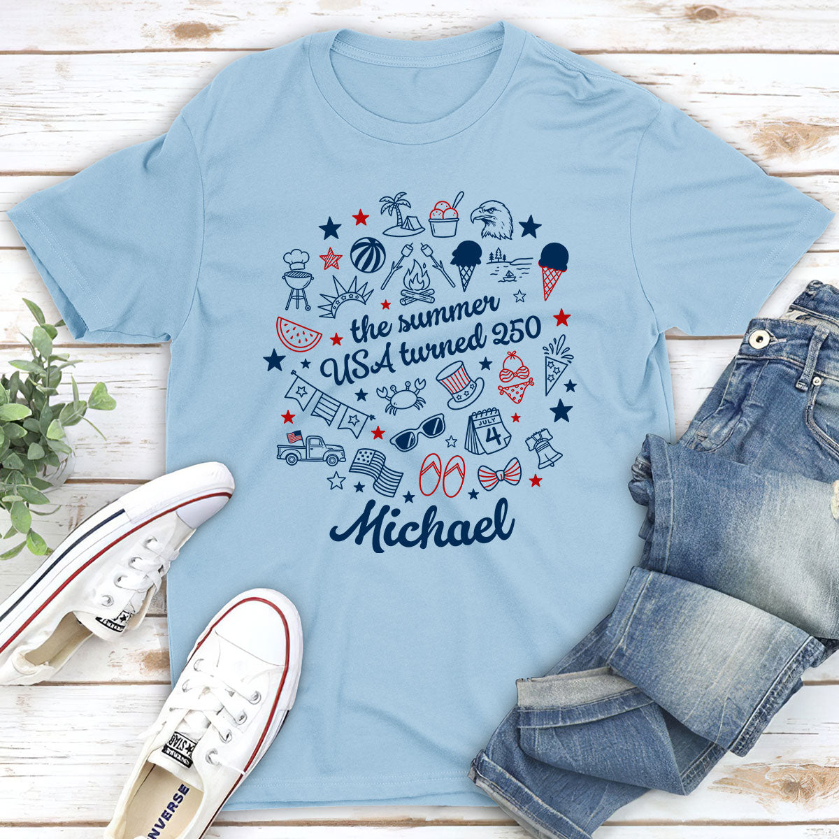 Custom Christmas & Birthday Keepsake Gift • Stars Stripes And Summer - Personalized Shirt