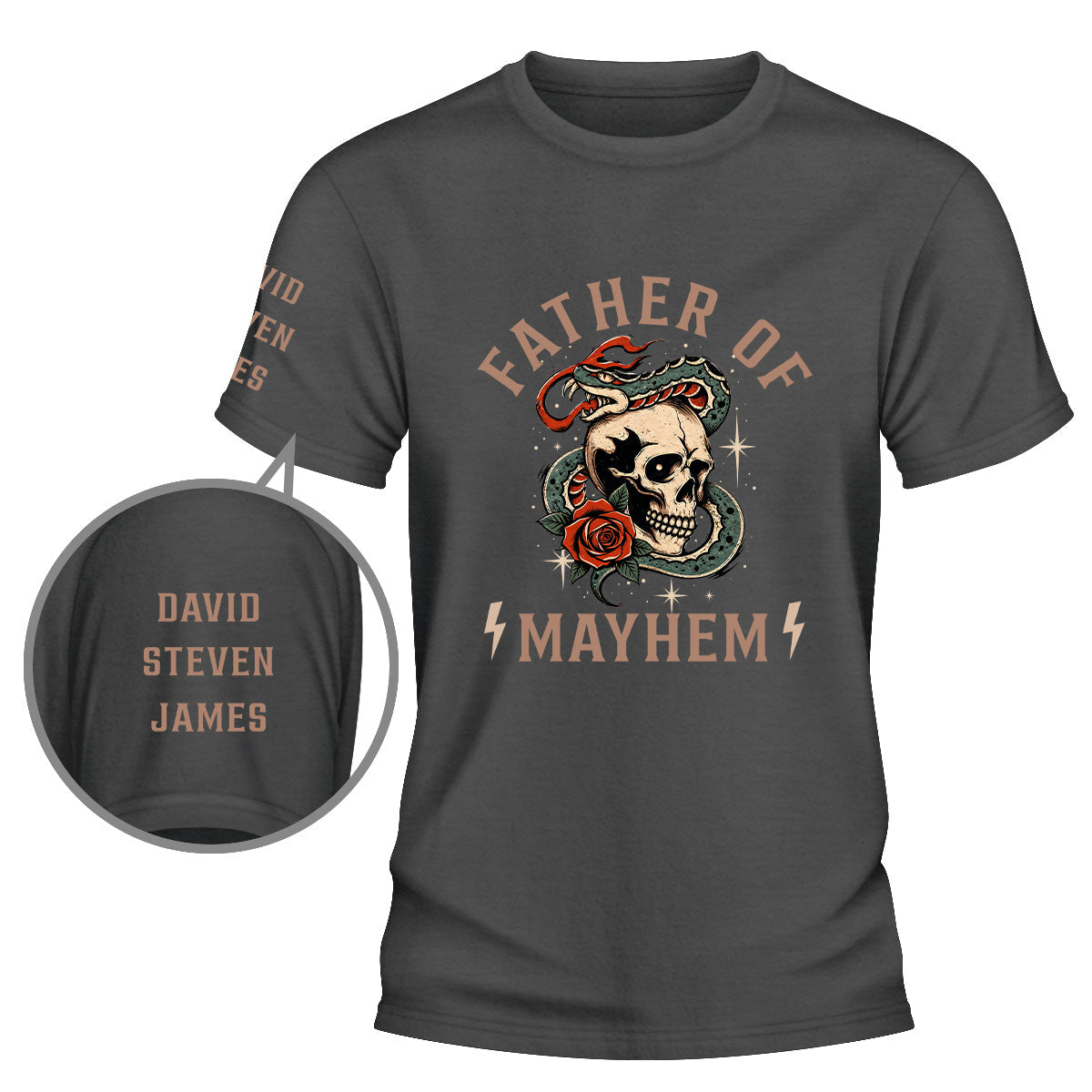 Custom Christmas Anniversary Keepsake Gifts For Husband • Fatherhood Fueled By Mayhem - Personalized Shirt With Design On Sleeve
