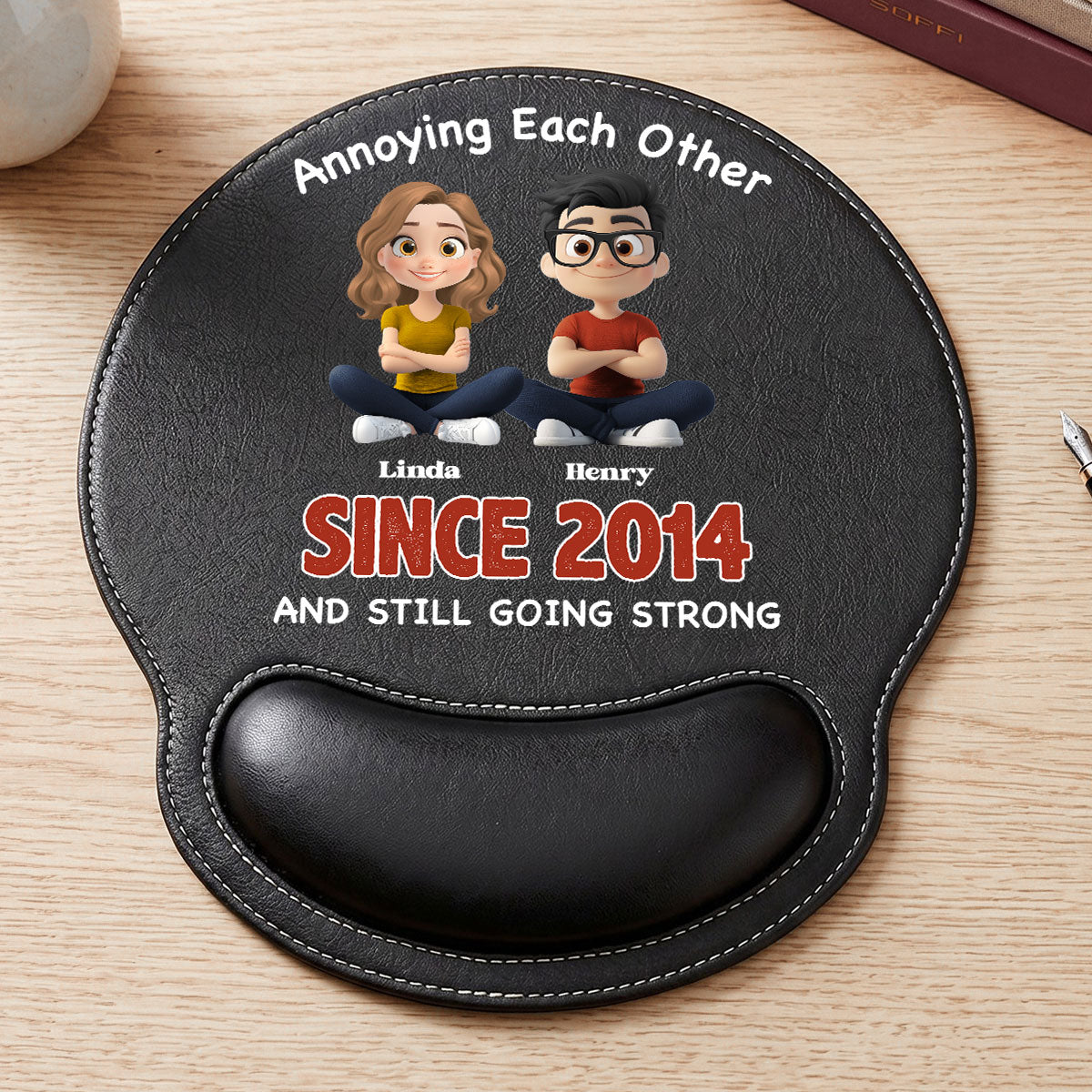 Together Forever - Personalized Leather Mouse Pad