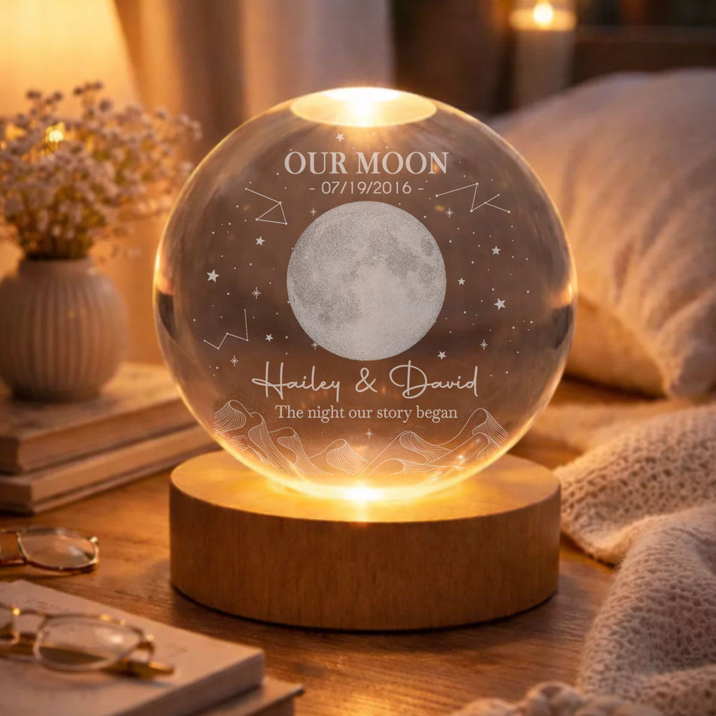 The Beginning Of Us - Personalized Crystal Globe Lamp