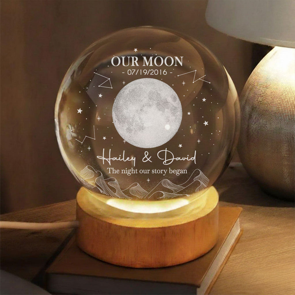 The Beginning Of Us - Personalized Crystal Globe Lamp