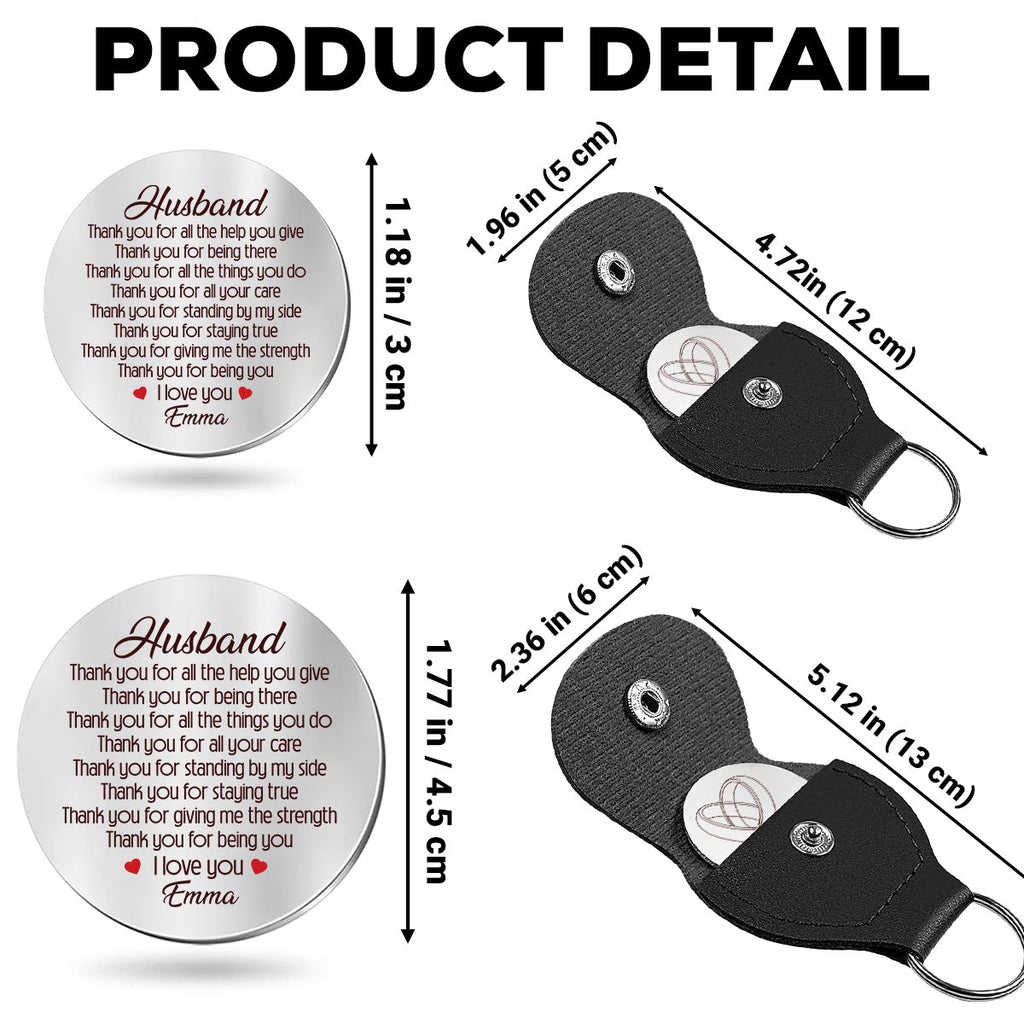 Custom Coin Keychain for Husband, Mother's Day, Anniversary Gifts • Thanks For Being You - Personalized Pocket Hug