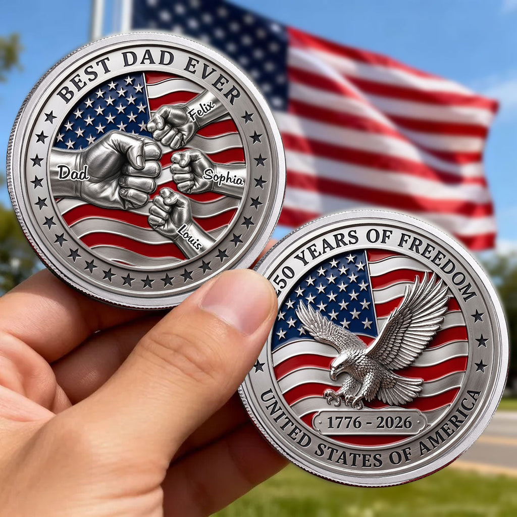 Stars And Stripes Dad - Personalized Commemorative Keepsake Coin