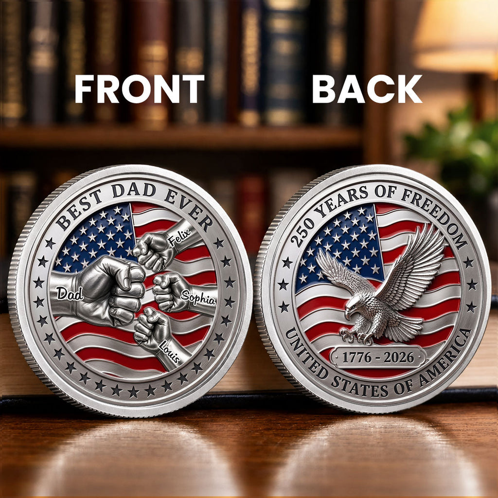 Stars And Stripes Dad - Personalized Commemorative Keepsake Coin