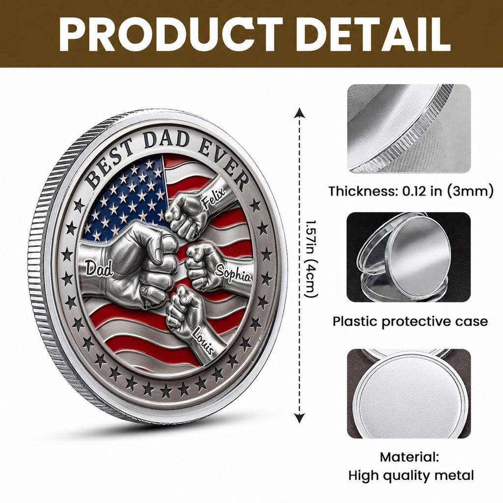 Stars And Stripes Dad - Personalized Commemorative Keepsake Coin