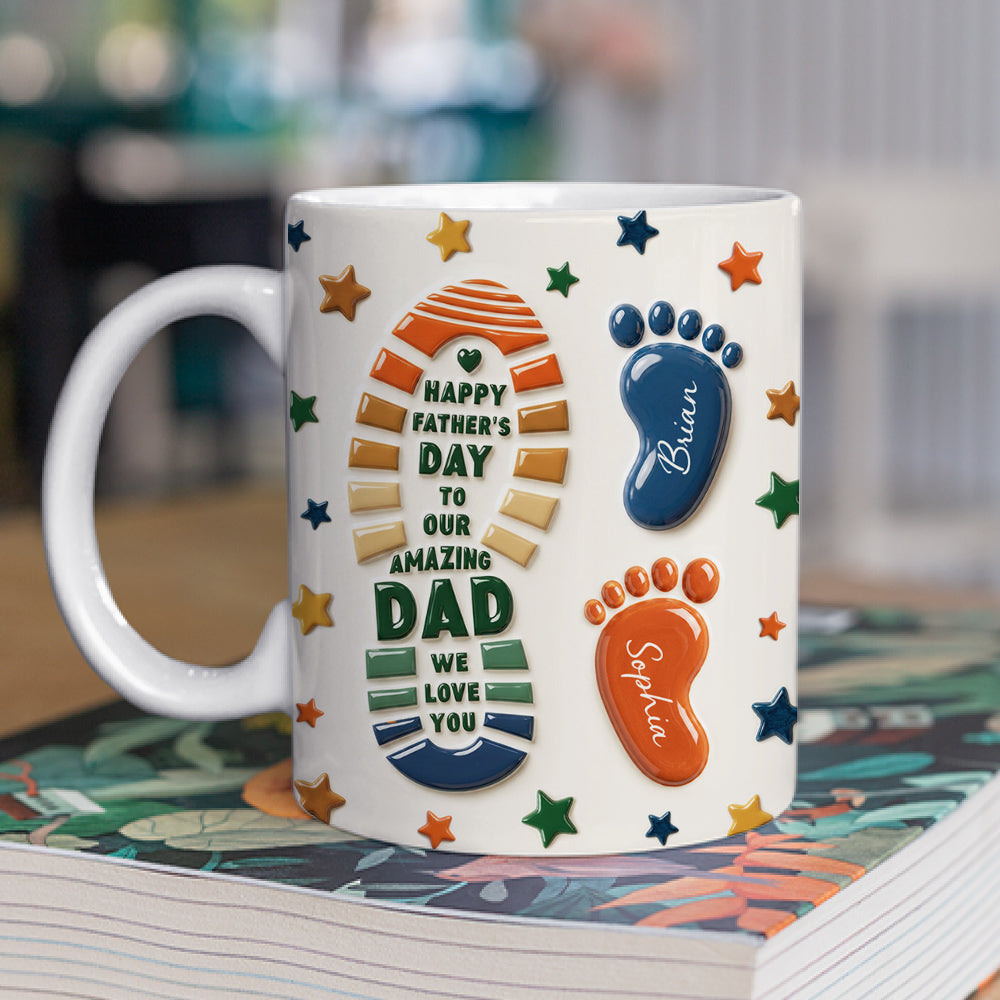 Custom Father's Day, Special Gift for Dad & Grandpa • The Most Amazing Dad - Personalized 3D Effect Mug