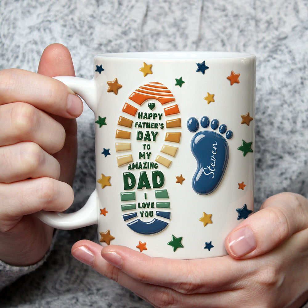 Custom Father's Day, Special Gift for Dad & Grandpa • The Most Amazing Dad - Personalized 3D Effect Mug