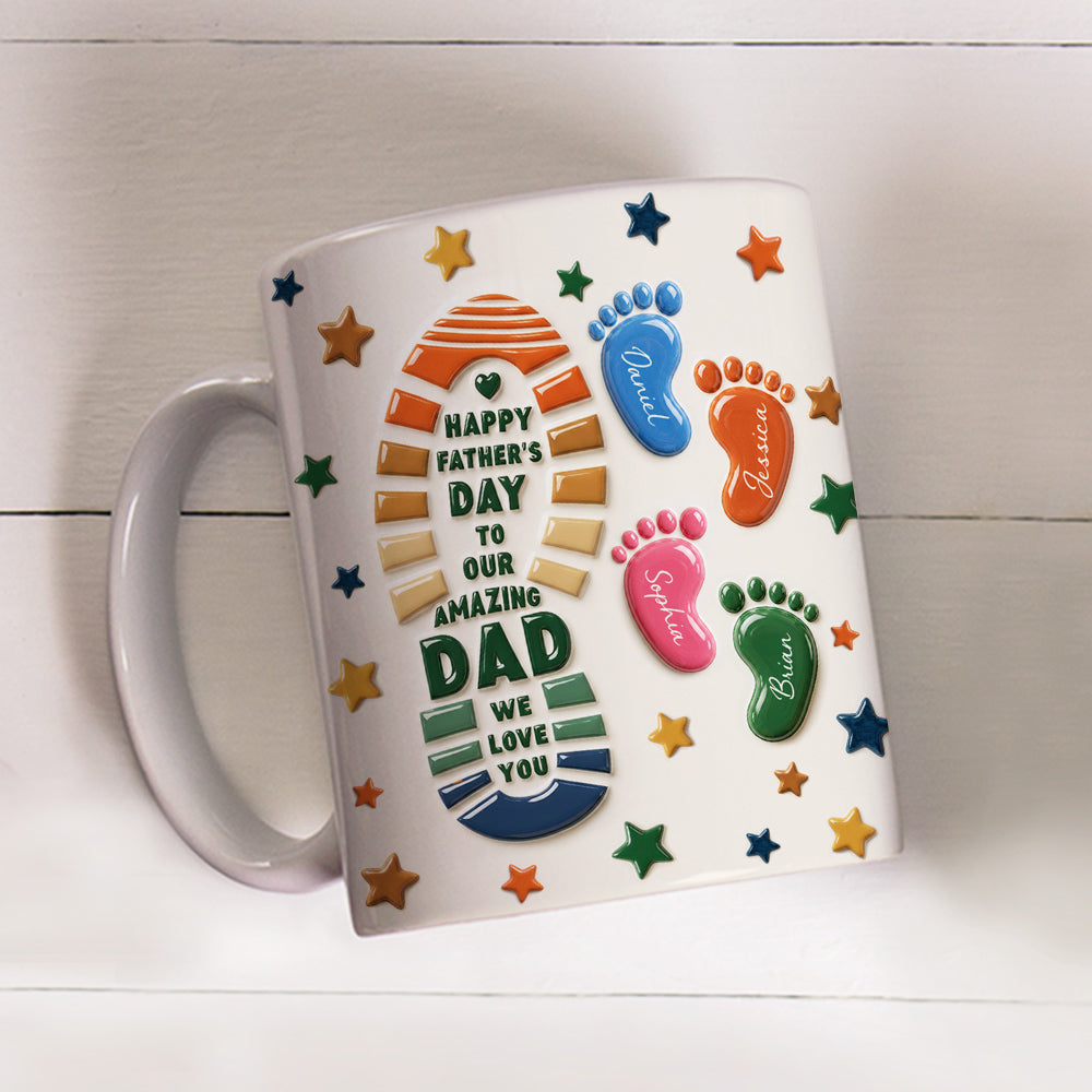 Custom Father's Day, Special Gift for Dad & Grandpa • The Most Amazing Dad - Personalized 3D Effect Mug