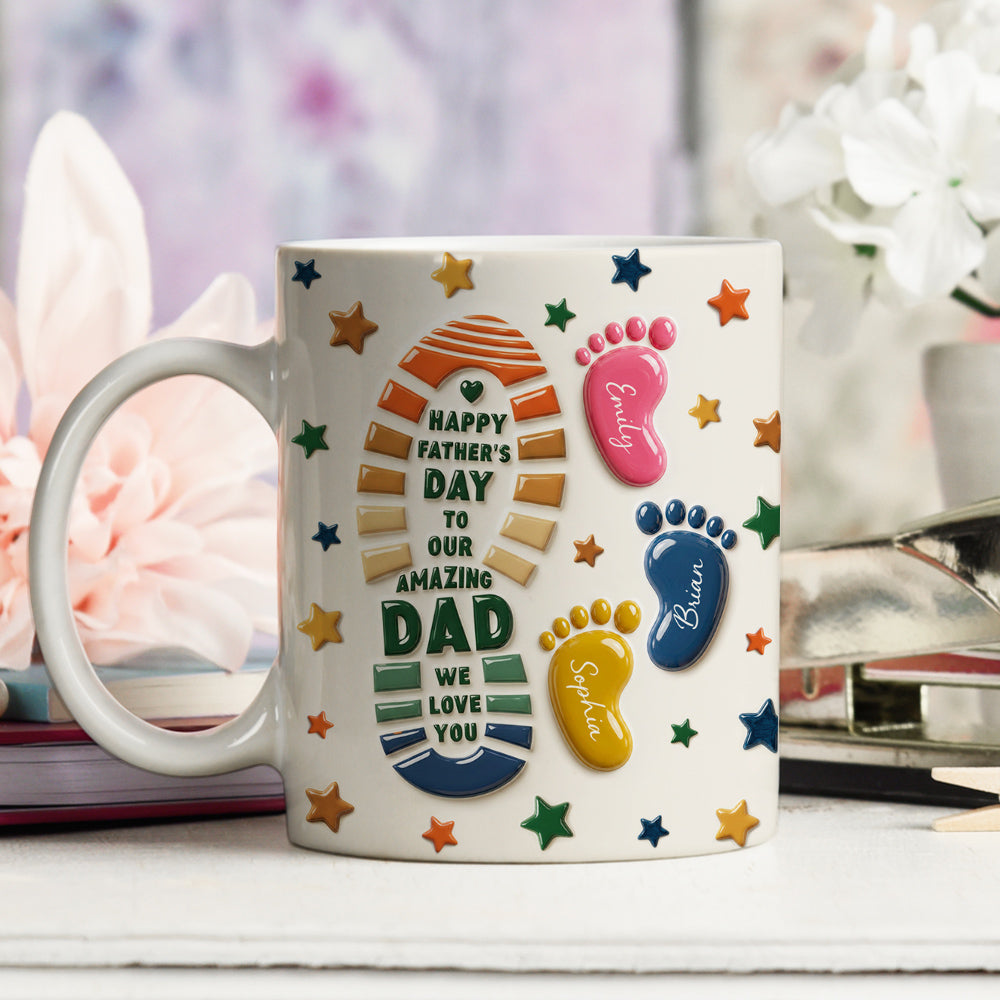 Custom Father's Day, Special Gift for Dad & Grandpa • The Most Amazing Dad - Personalized 3D Effect Mug