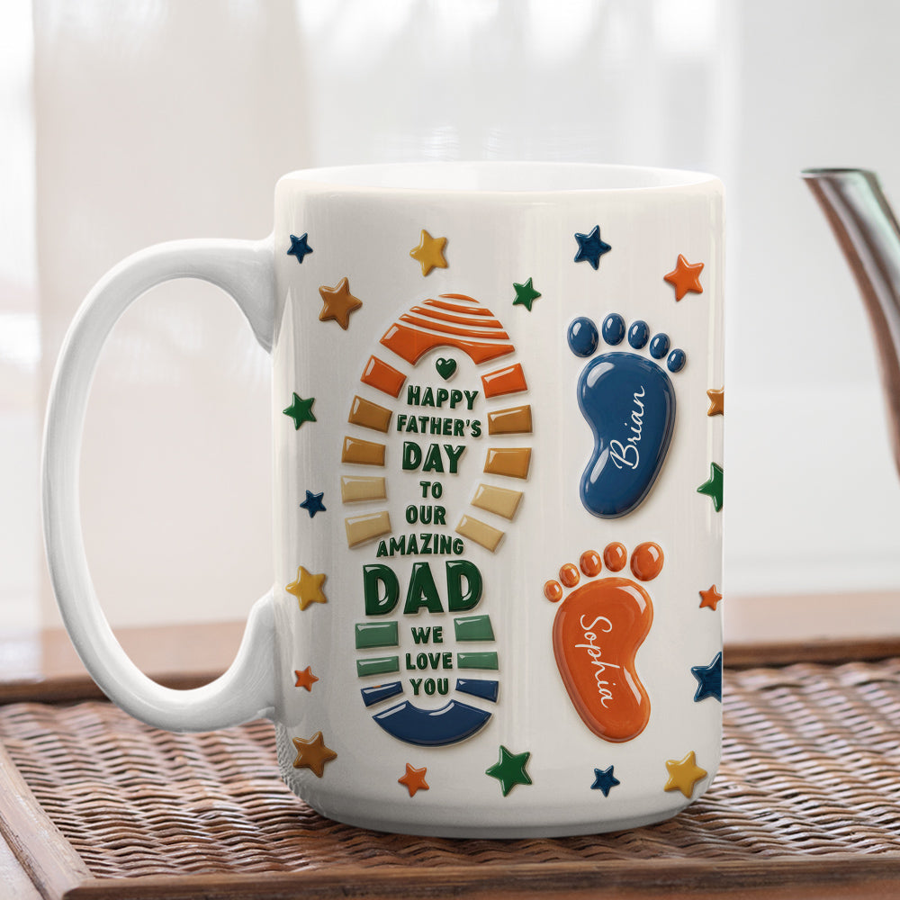 Custom Father's Day, Special Gift for Dad & Grandpa • The Most Amazing Dad - Personalized 3D Effect Mug