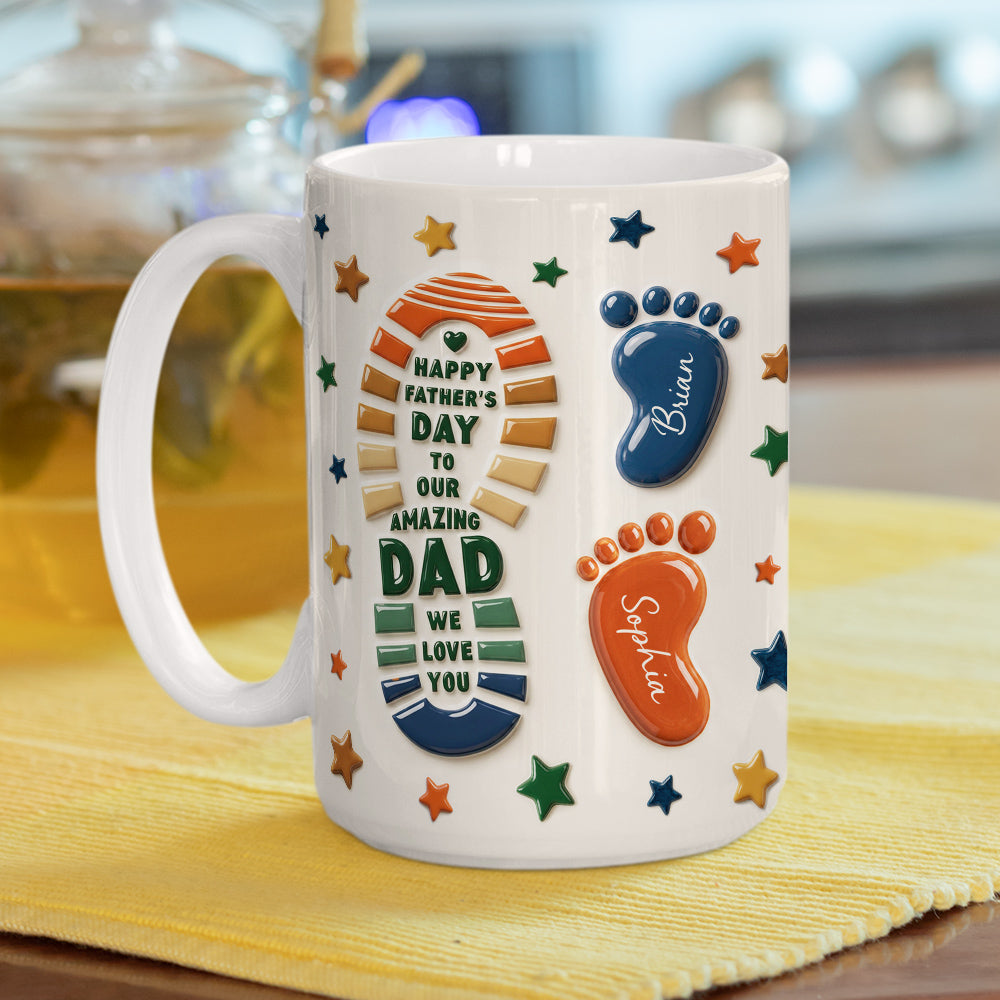 Custom Father's Day, Special Gift for Dad & Grandpa • The Most Amazing Dad - Personalized 3D Effect Mug
