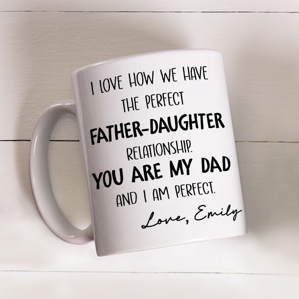 Custom Father's Day, Special Gift for Dad & Grandpa • The Perfect Relationship - Personalized Coffee Mug