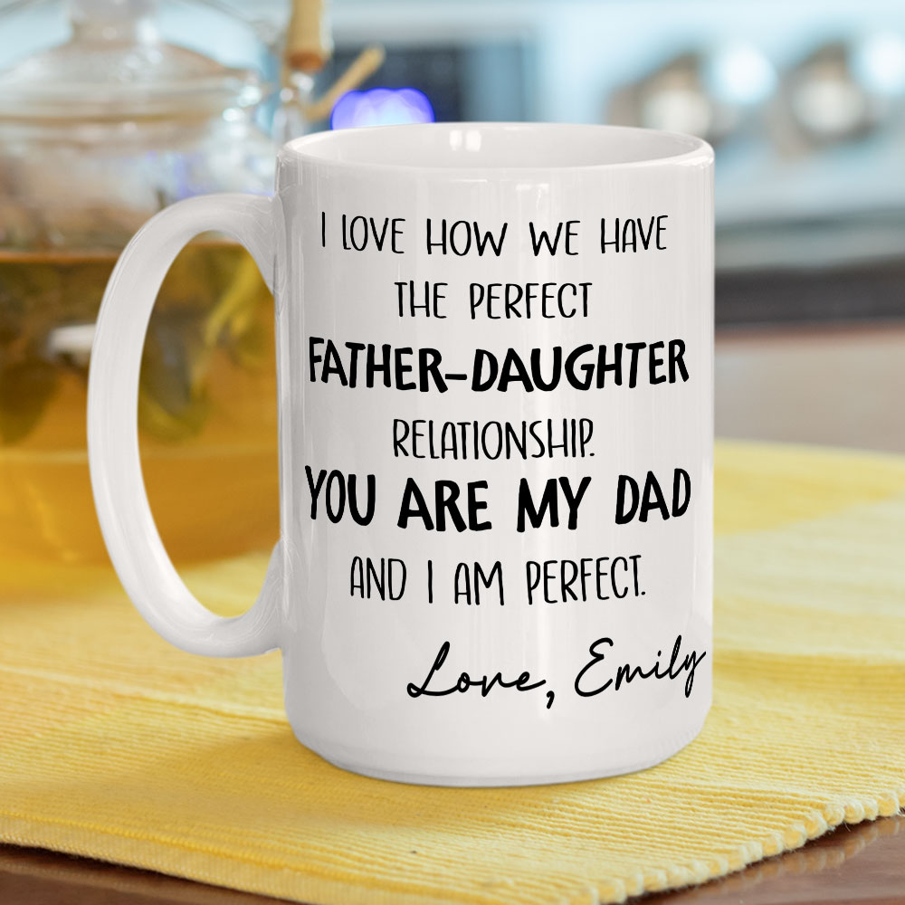 Custom Father's Day, Special Gift for Dad & Grandpa • The Perfect Relationship - Personalized Coffee Mug