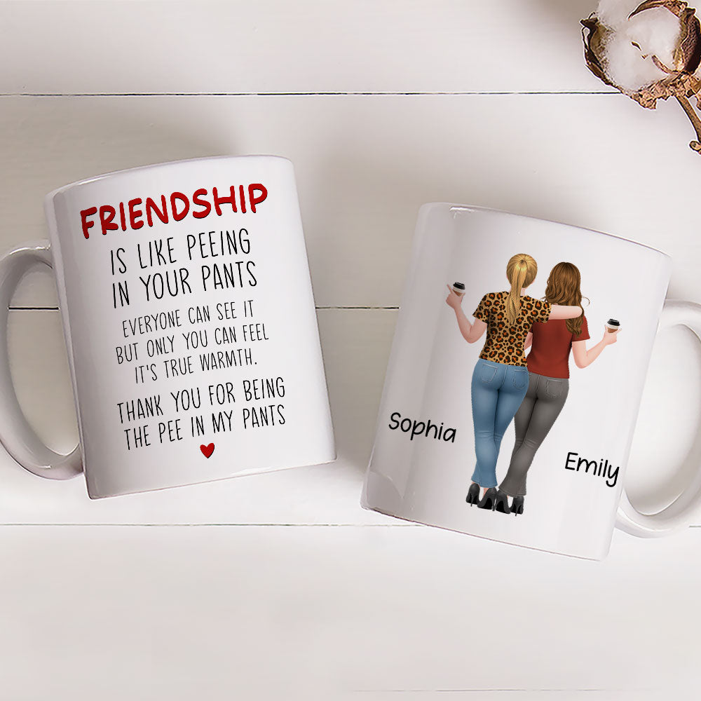 Custom Best Friend, Christmas & Birthday Friendship Keepsake Gift • Pee in Your Pants - Personalized Coffee Mug