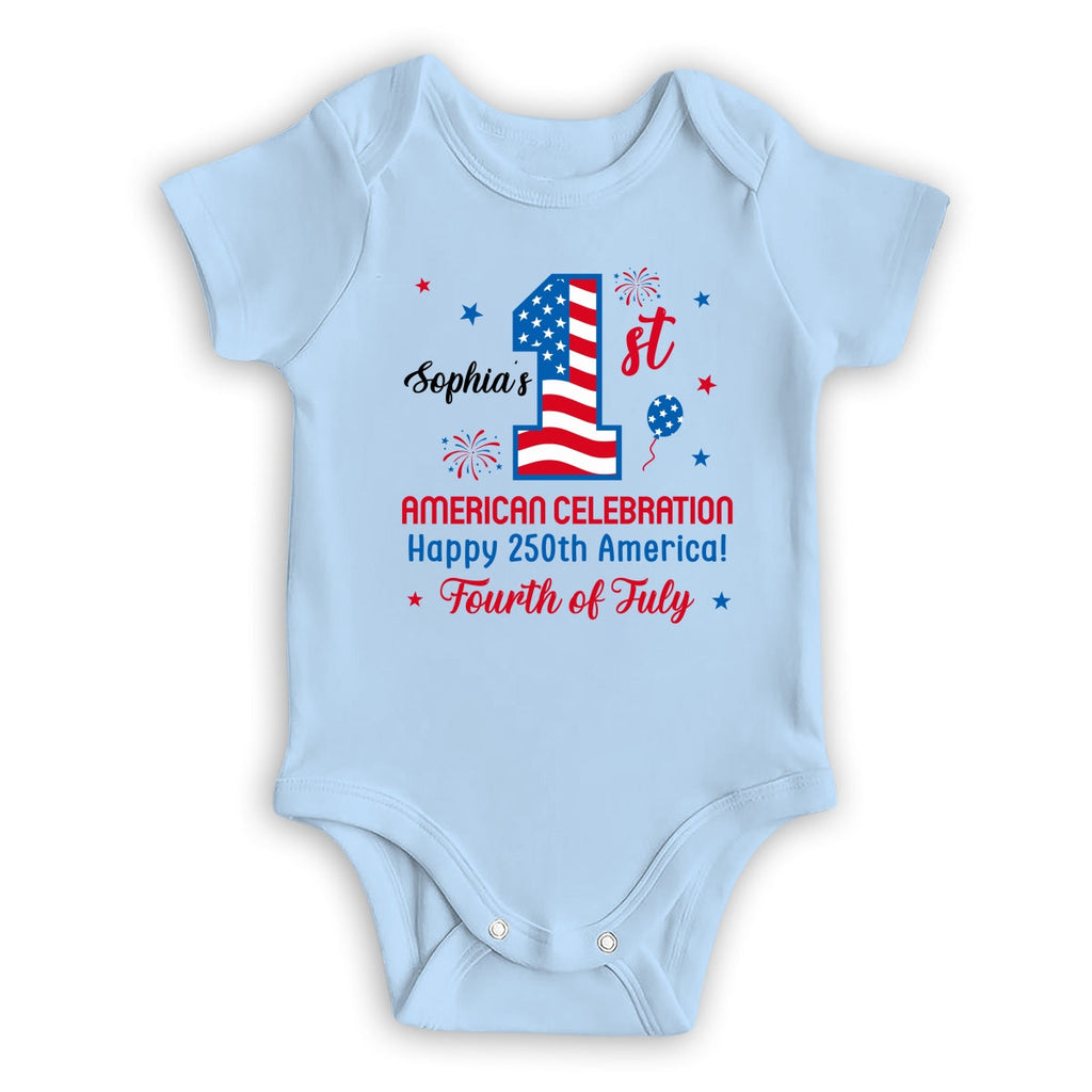 First Red White Boom - Personalized Baby Onesie