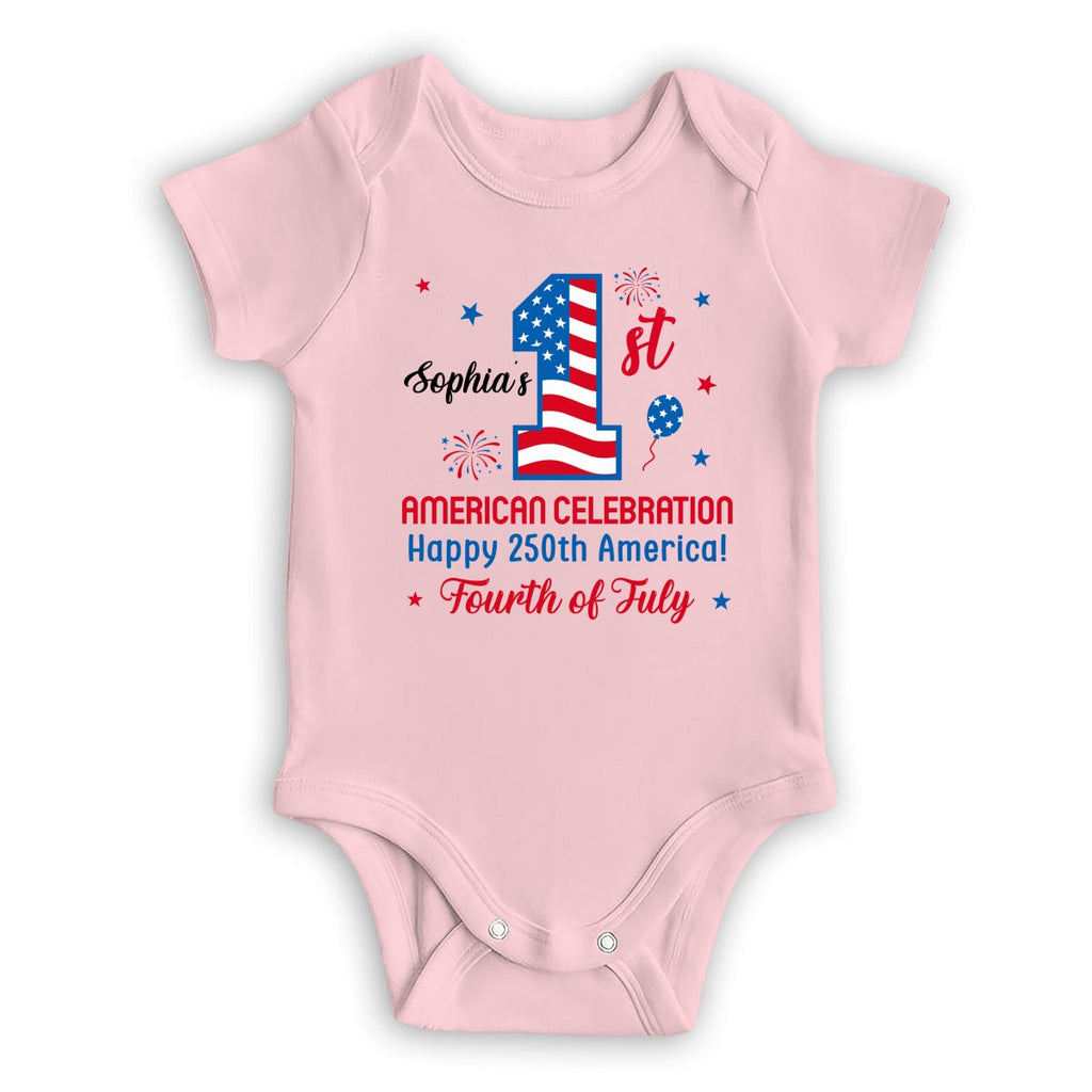 First Red White Boom - Personalized Baby Onesie