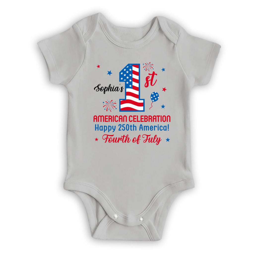 First Red White Boom - Personalized Baby Onesie