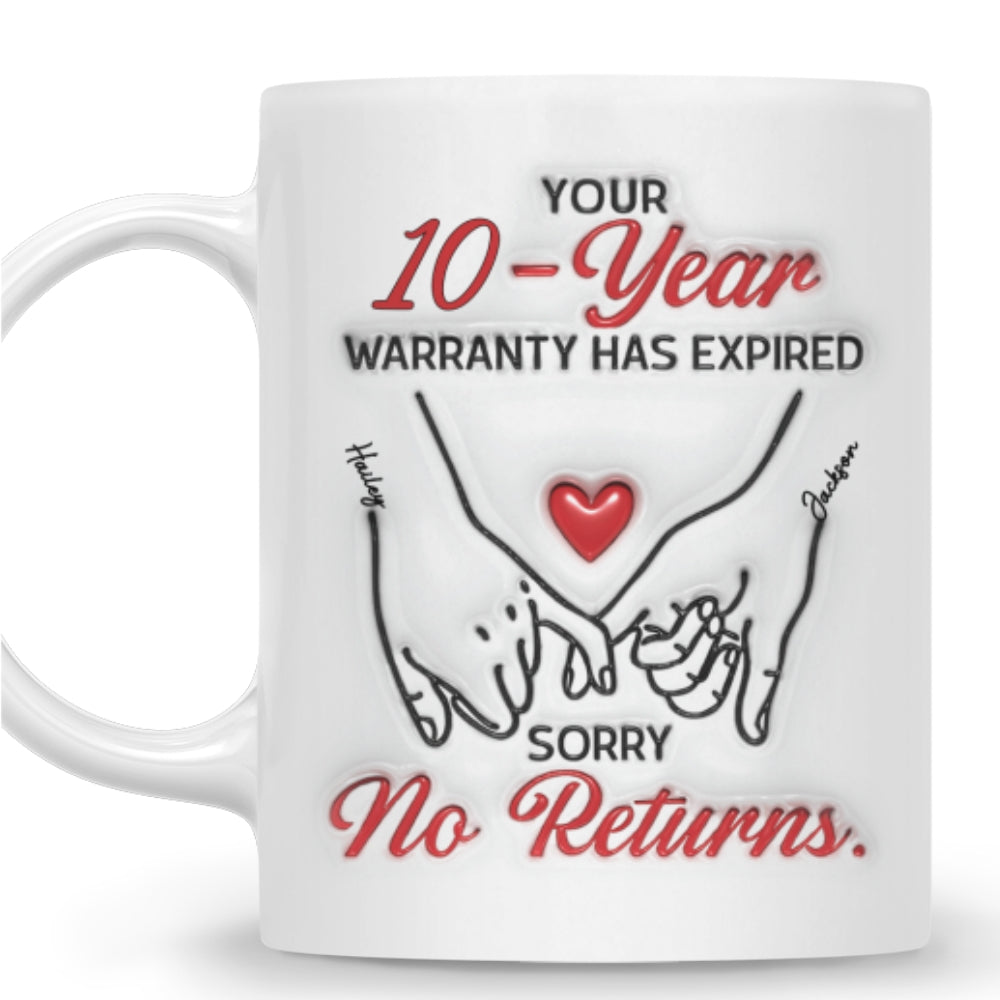 Custom Anniversary Keepsake Gifts For Couple • Love Warranty - Personalized 3D Inflated Effect Mug
