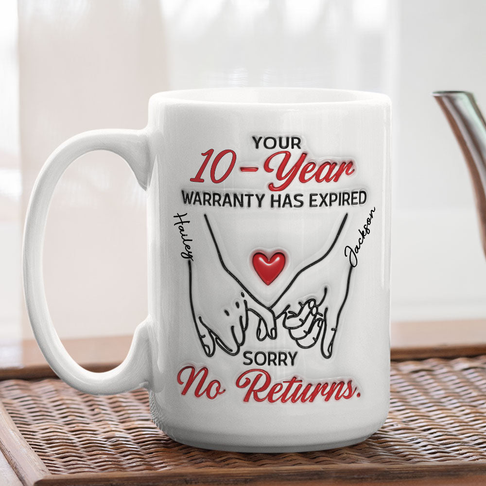 Custom Anniversary Keepsake Gifts For Couple • Love Warranty - Personalized 3D Inflated Effect Mug