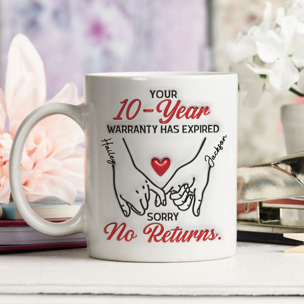 Custom Anniversary Keepsake Gifts For Couple • Love Warranty - Personalized 3D Inflated Effect Mug