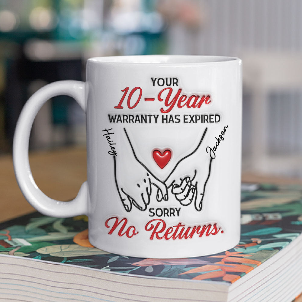 Custom Anniversary Keepsake Gifts For Couple • Love Warranty - Personalized 3D Inflated Effect Mug