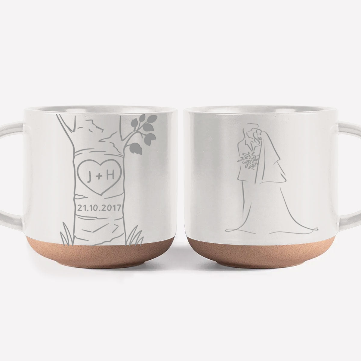 Custom Anniversary Keepsake Gifts For Couple • Carved In Love - Personalized Engraved Pottery Mug