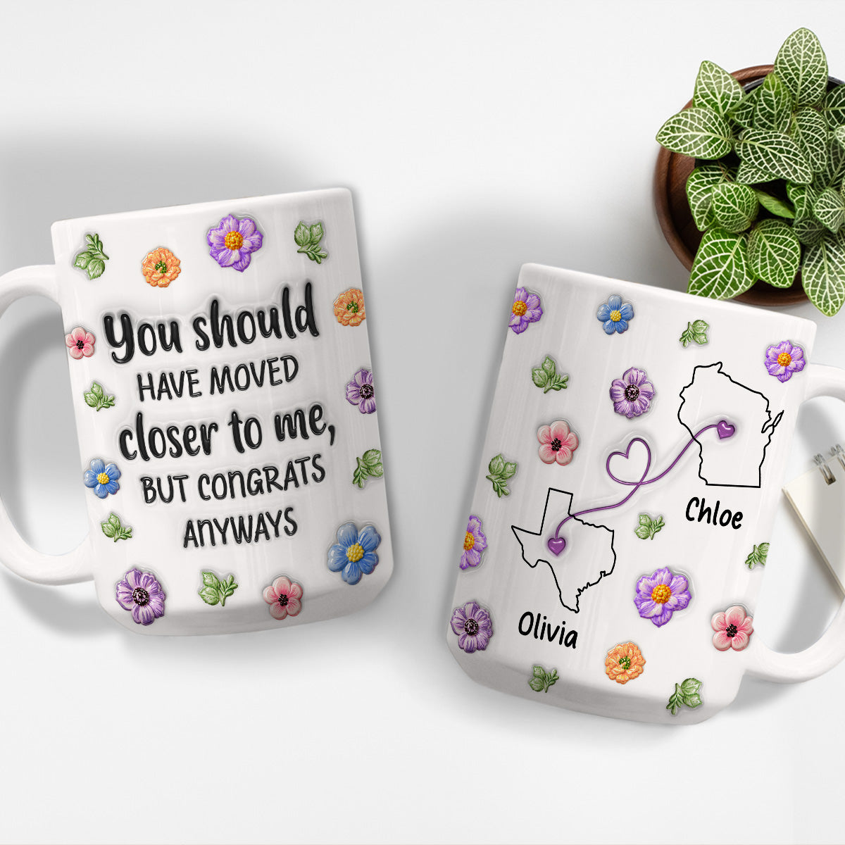 Custom Best Friend, Christmas & Birthday Friendship Keepsake Gift • Hope Your Neighbors Survive - Personalized 3D Inflated Effect Mug
