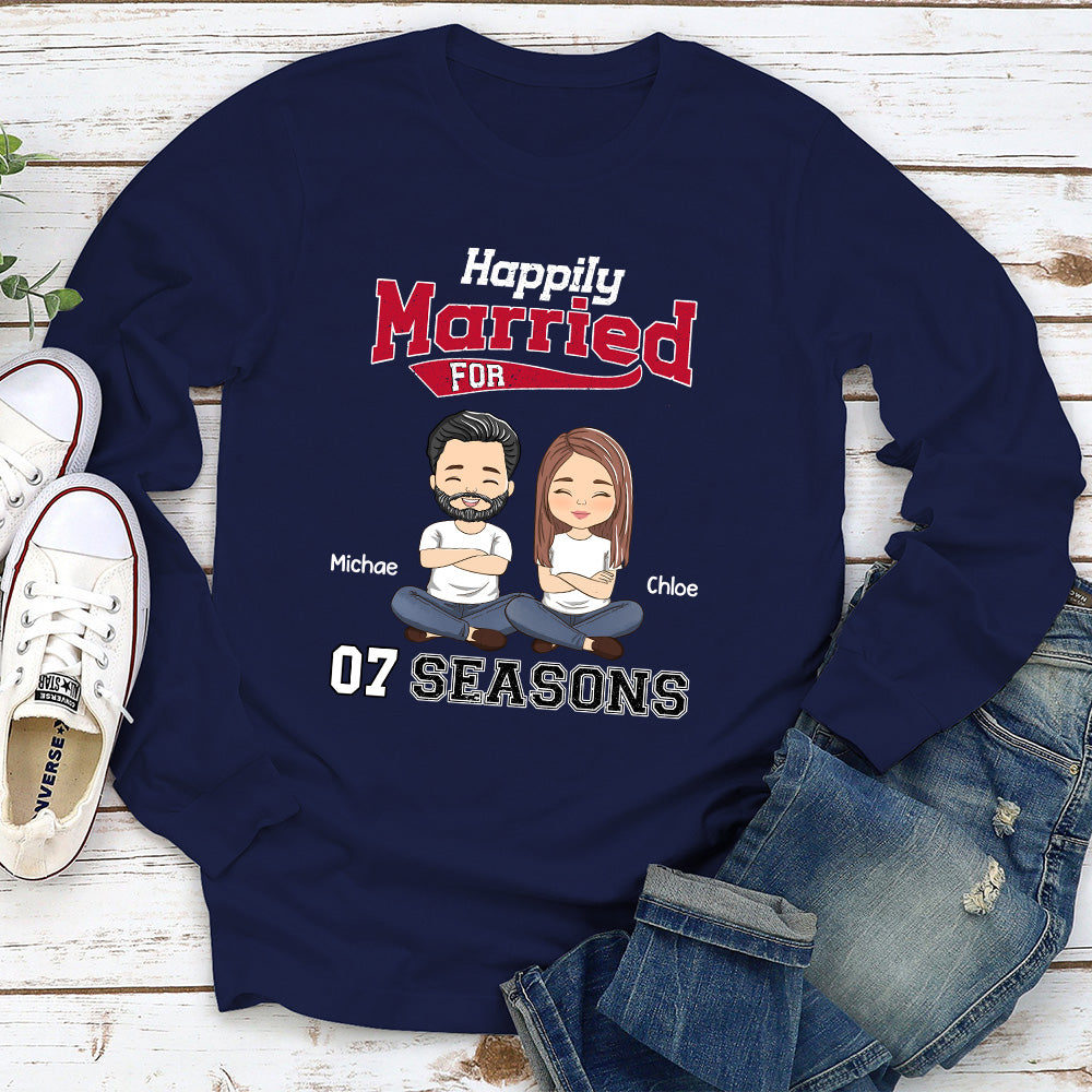 Custom Anniversary Keepsake Gifts For Couple • Happy Marriage - Personalized Long Sleeve T-shirt