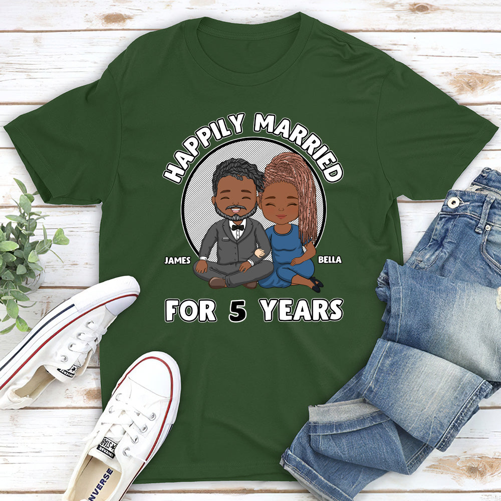 Custom Anniversary Keepsake Gifts For Couple • Happily Married - Personalized Classic T-shirt