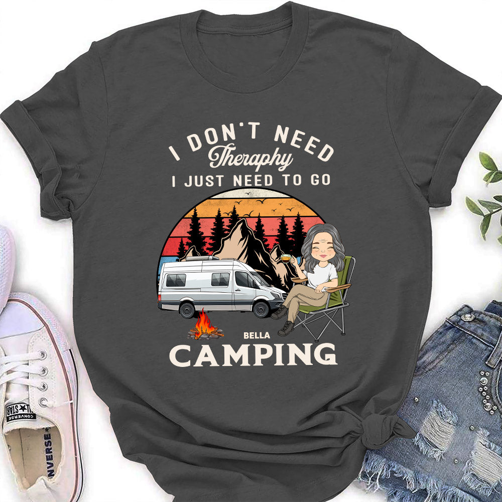 Custom Christmas & Birthday Keepsake Gift • Therapy Camping 2 - Personalized Women's T-shirt