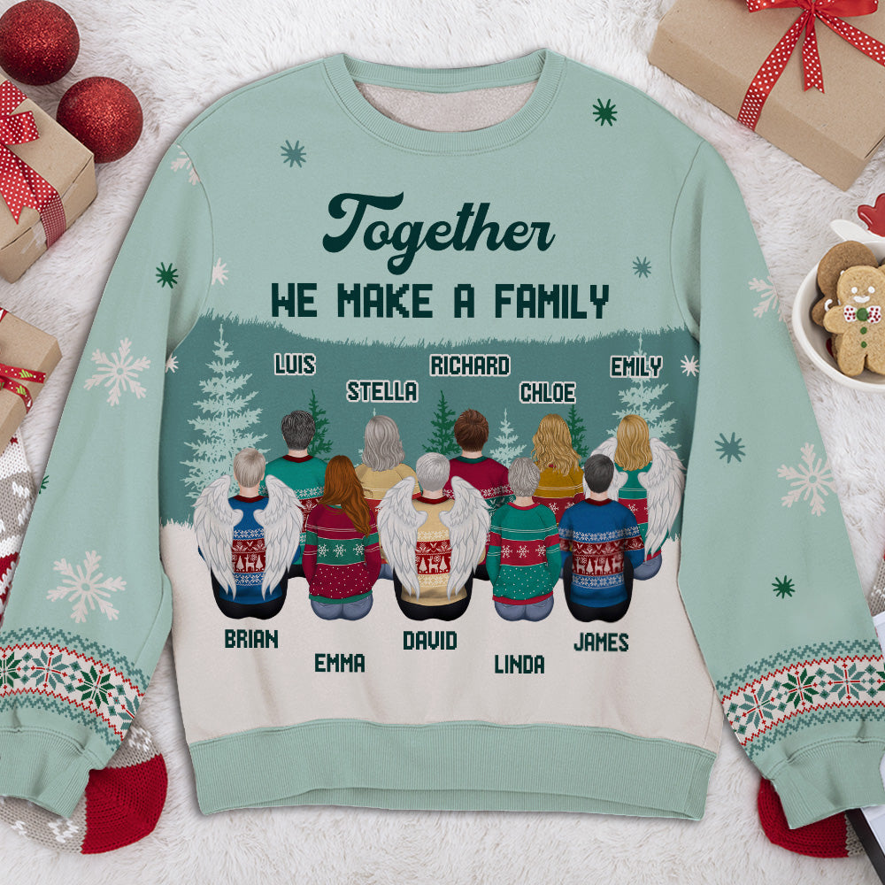 Custom Family Christmas Sweatshirt, Gift for Family Members • We Make A Family - Personalized All-Over-Print Sweatshirt
