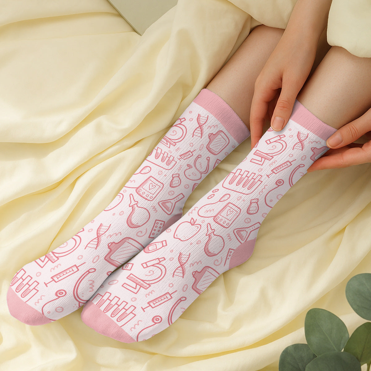 Custom Nurse Christmas Footwear Gift, Healthcare Worker Appreciation Gift • This Nurse Is Off Duty - Personalized Crew Socks