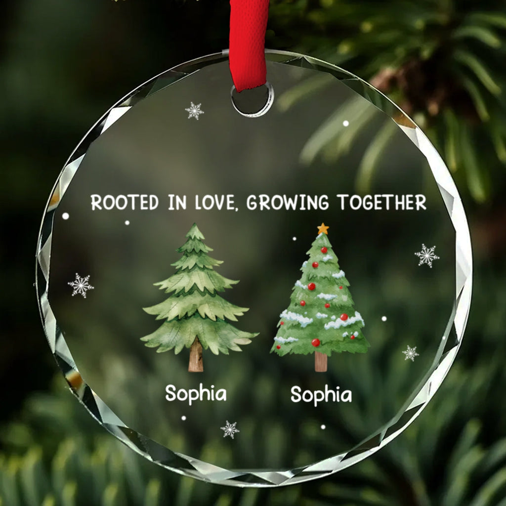 Custom Brothers & Sisters Christmas Ornament •  Love Grows Within Our Family - Personalized Glass Ornament