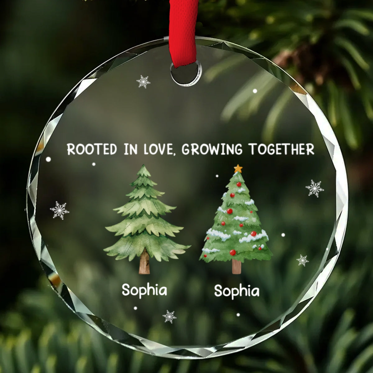 Custom Brothers & Sisters Christmas Ornament •  Love Grows Within Our Family - Personalized Glass Ornament