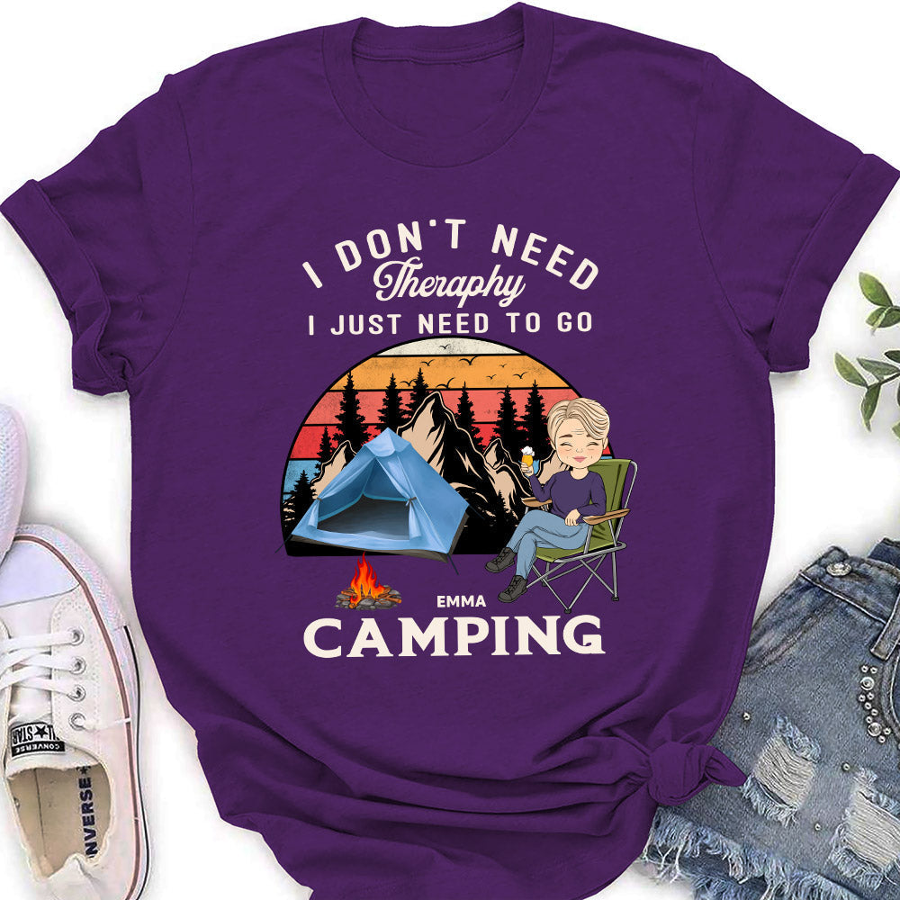 Custom Christmas & Birthday Keepsake Gift • Therapy Camping 2 - Personalized Women's T-shirt