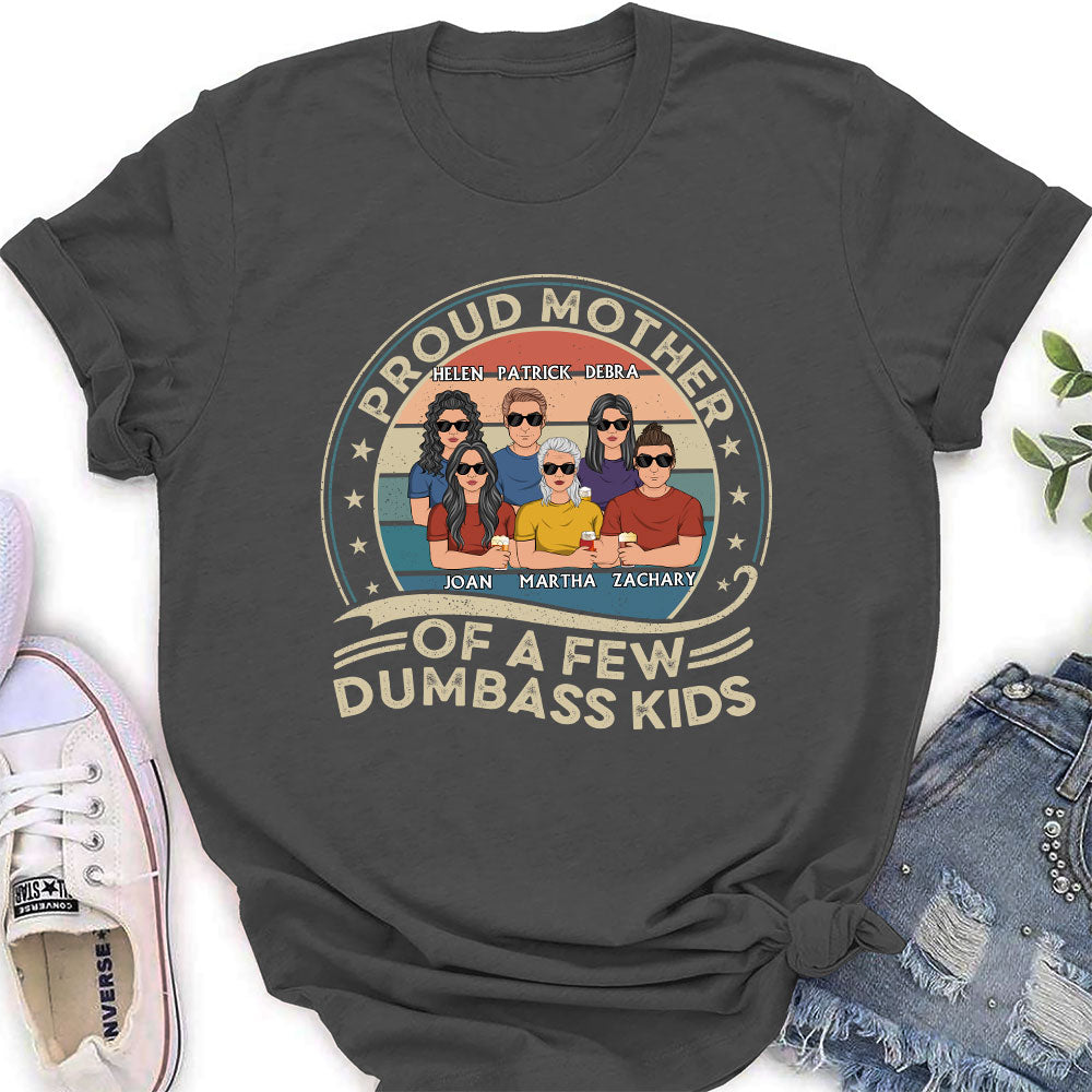 Custom Christmas & Birthday Gift for Mom, Grandma • Proud Mother Of Kids Retro - Personalized Shirt