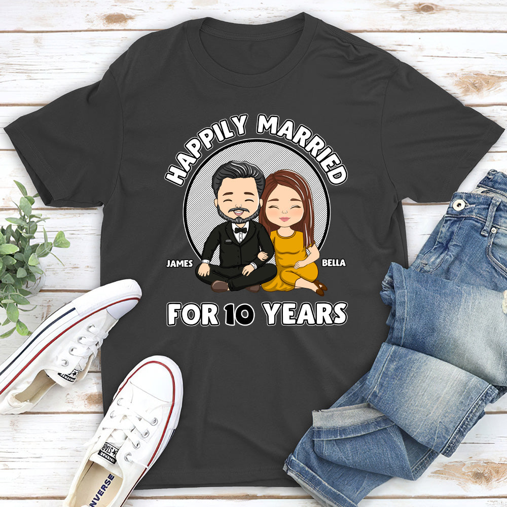 Custom Anniversary Keepsake Gifts For Couple • Happily Married - Personalized Classic T-shirt