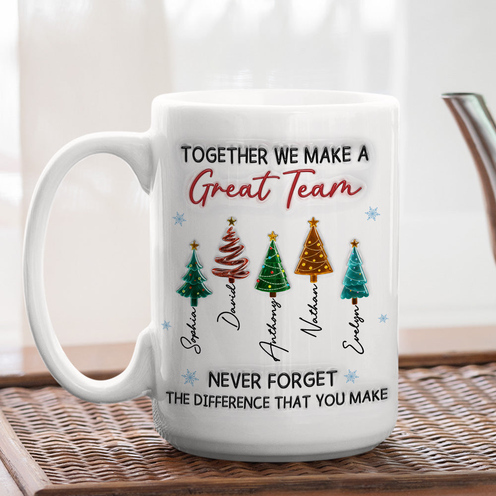 Custom Coworker, Christmas & Birthday Team Appreciation Gift • Great Team - Personalized 3D Inflated Effect Mug
