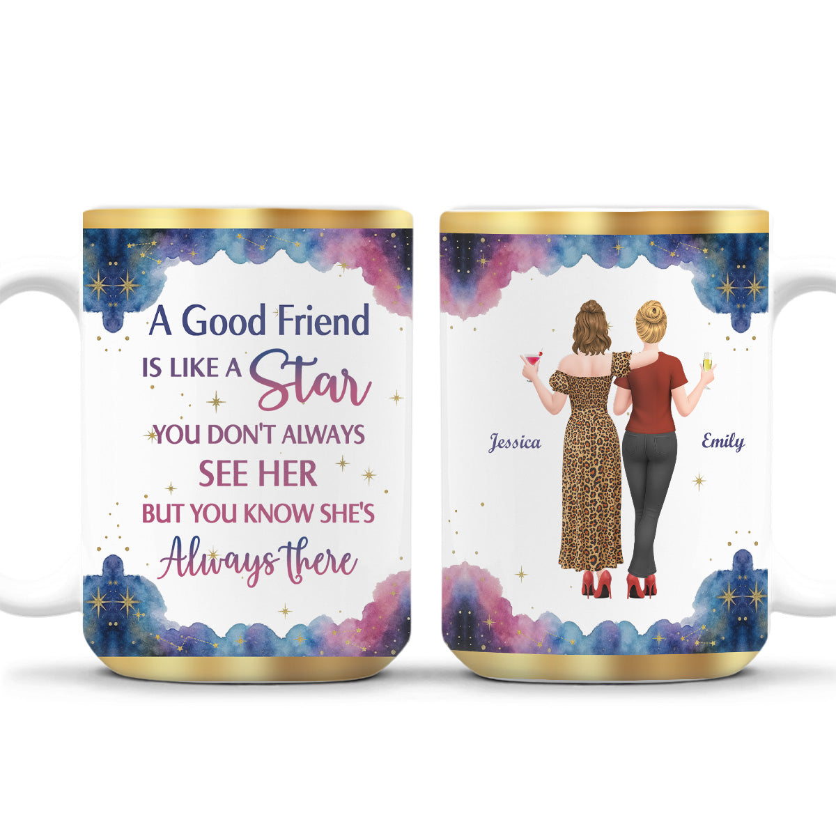 Custom Best Friend, Christmas & Birthday Friendship Keepsake Gift • True Friends Never Disappear - Personalized Coffee Mug