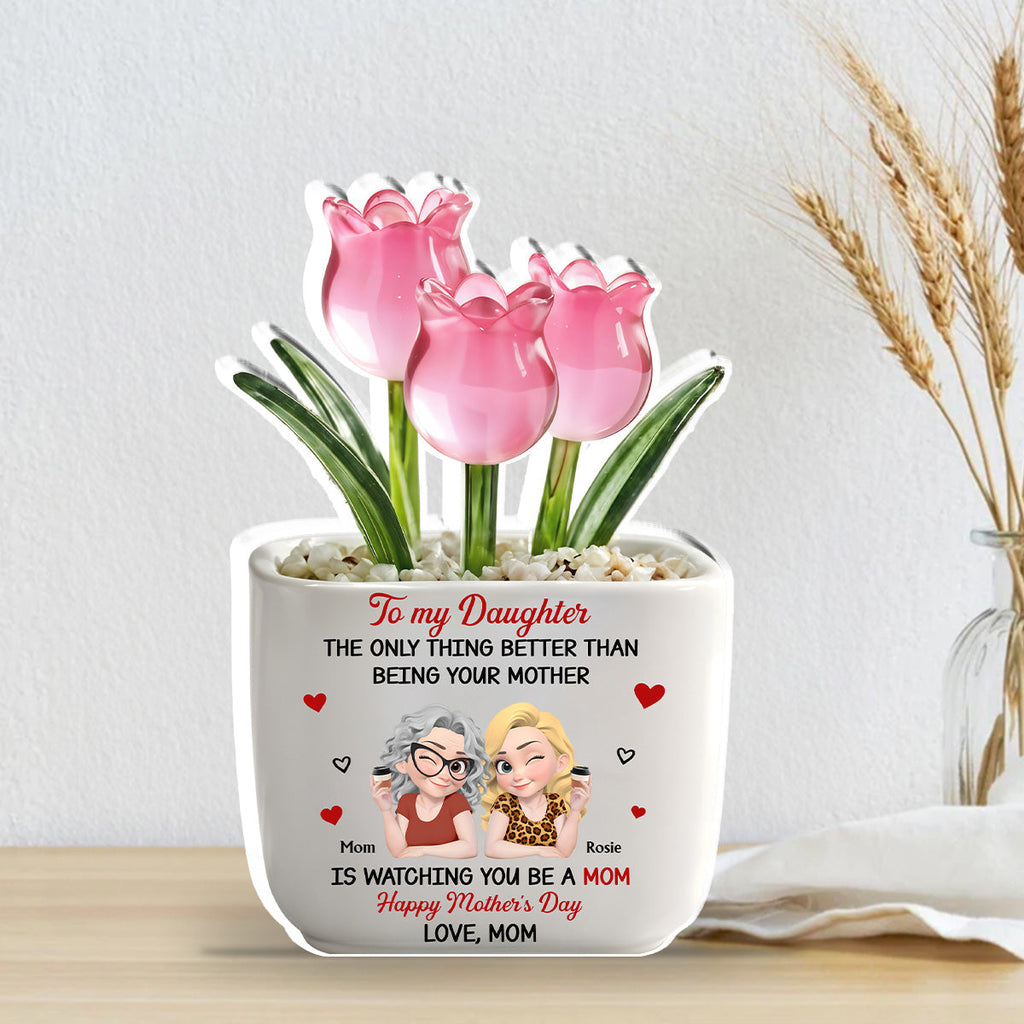 Custom Mother's Day Decor, Gift for Mom & Grandma • Linked Together Cartoon - Personalized Acrylic Plaque