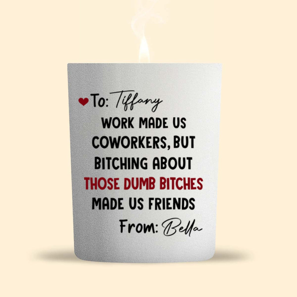 Work Besties By Accident - Personalized Candle