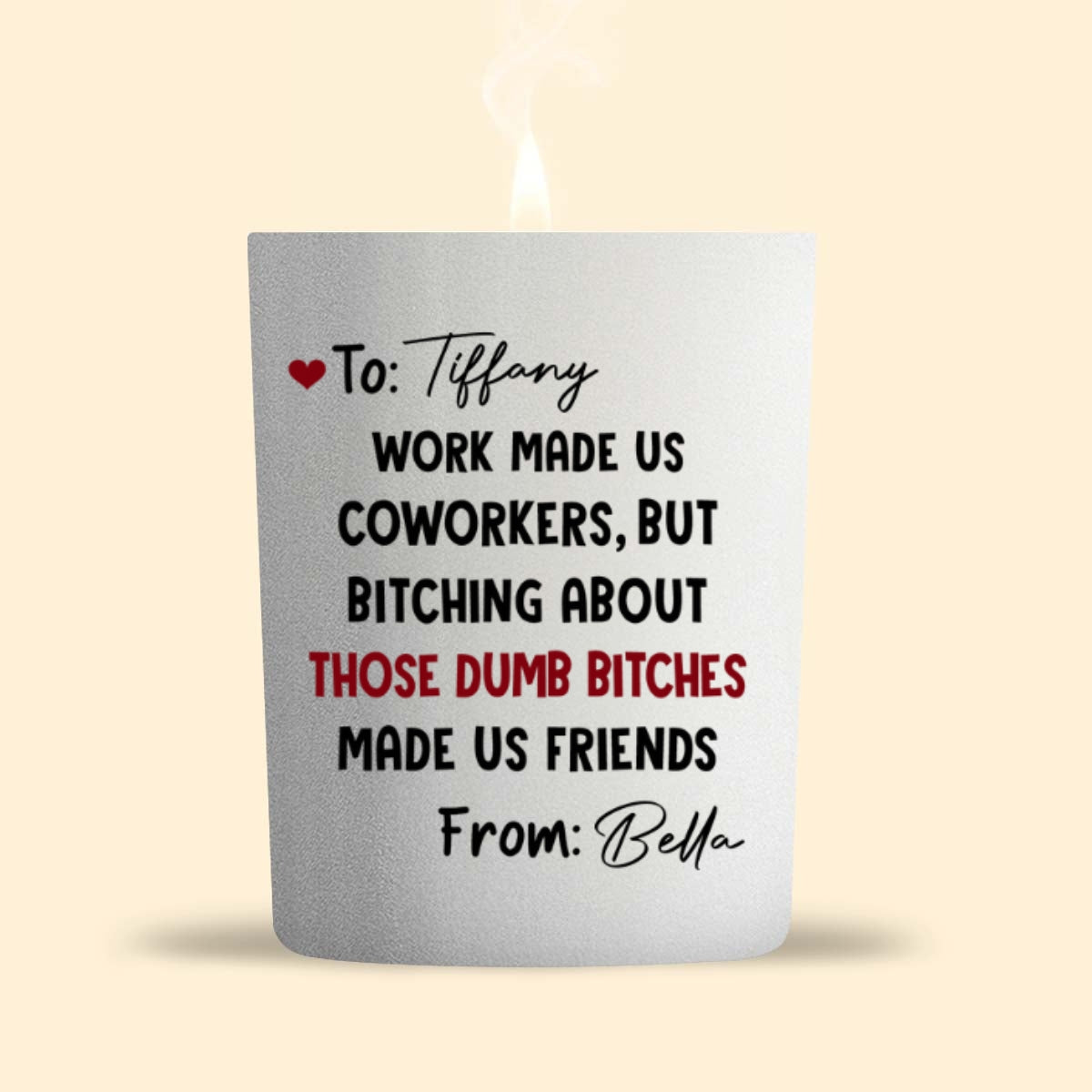 Work Besties By Accident - Personalized Candle