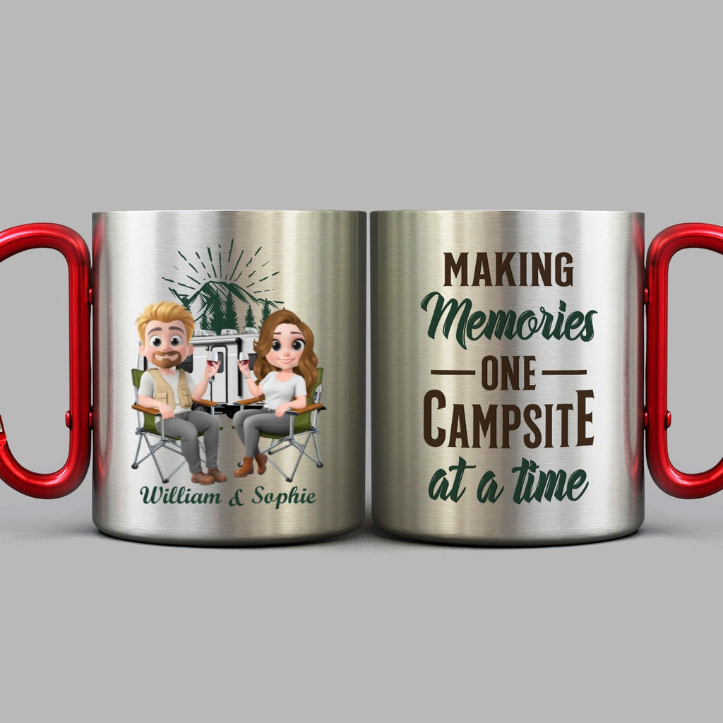 Custom Anniversary Keepsake Gifts For Couple • Camping Partner - Personalized Carabiner Mug