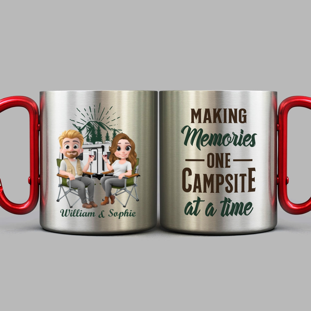 Custom Anniversary Keepsake Gifts For Couple • Camping Partner - Personalized Carabiner Mug