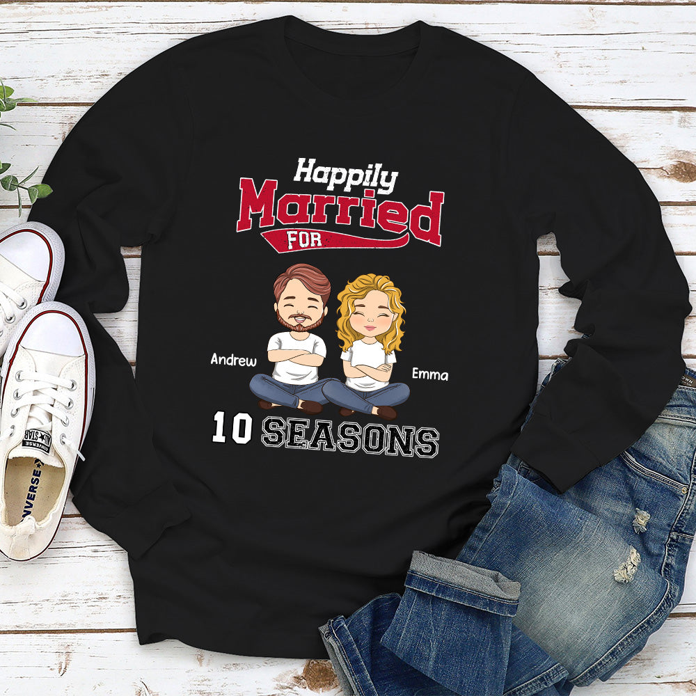 Custom Anniversary Keepsake Gifts For Couple • Happy Marriage - Personalized Long Sleeve T-shirt
