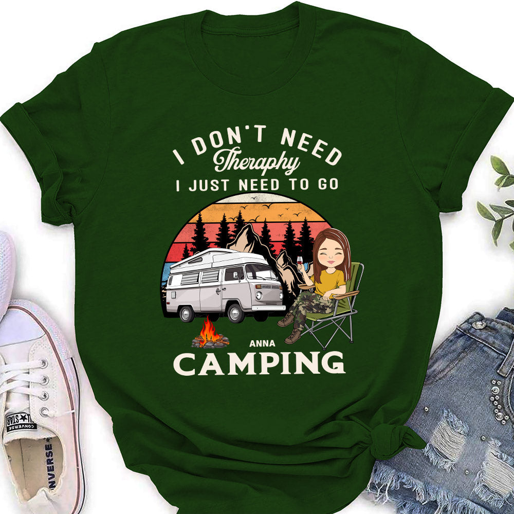 Custom Christmas & Birthday Keepsake Gift • Therapy Camping 2 - Personalized Women's T-shirt
